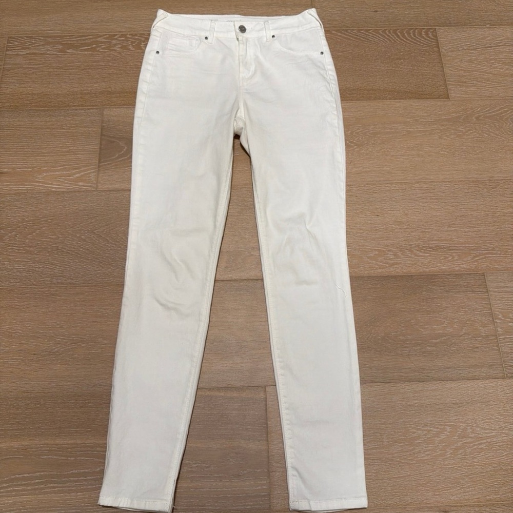 Soundstyle white stretch high rise skinny ankle jeans size 2